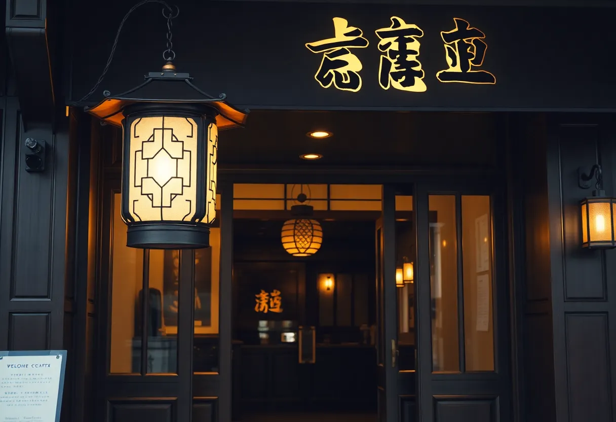 Entr&eacute;e &eacute;l&eacute;gante du restaurant