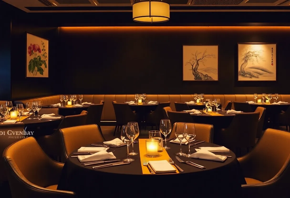 Salle &agrave; manger avec &eacute;clairage tamis&eacute;