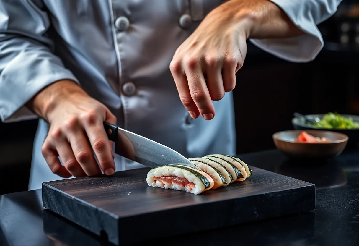 Technique de d&eacute;coupe au couteau japonais
