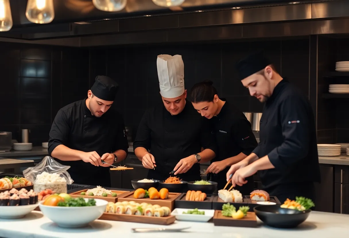 &Eacute;quipe de cuisine en action