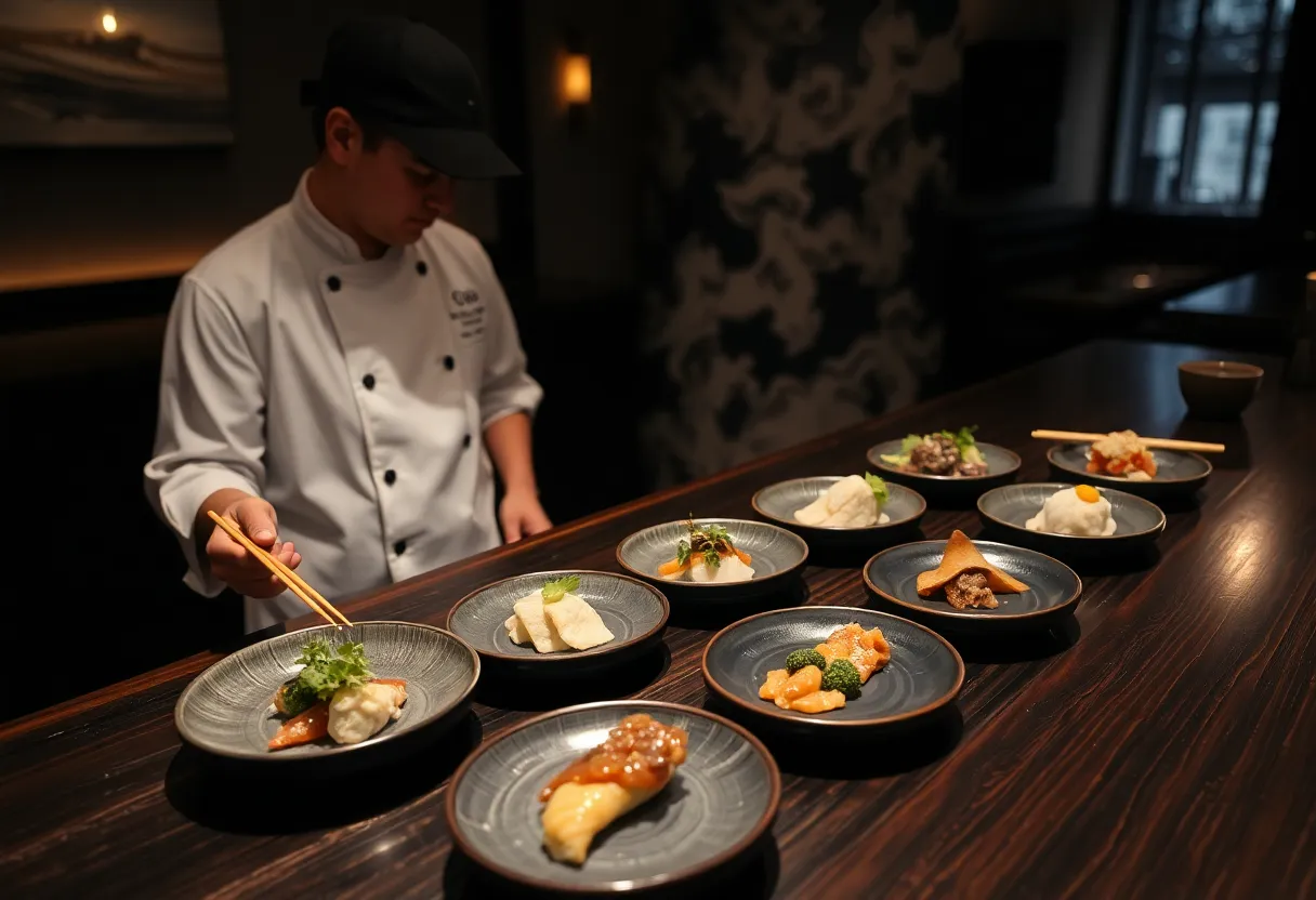Pr&eacute;sentation omakase du chef